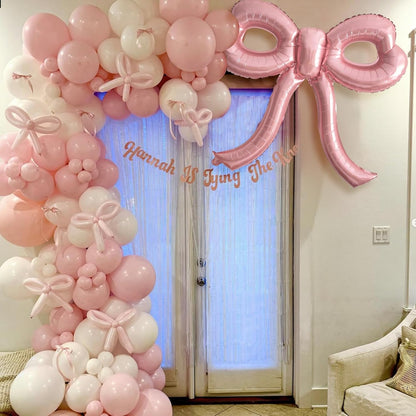 4-Piece Pink Bow Balloon Set